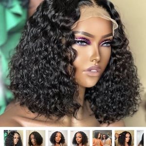 12" water wave human hair bob